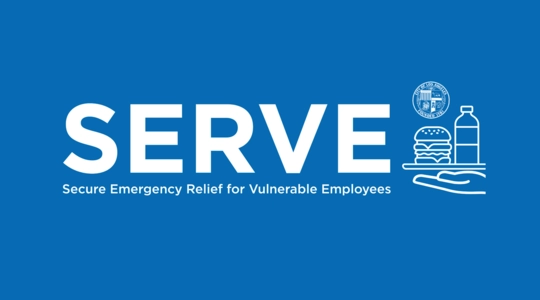 Flyer for the SERVE (Service Emergency Relief for Vulnerable Employees) Program