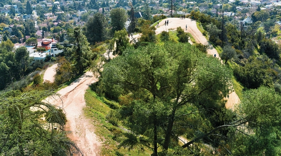 Griffith Park trails aerial view