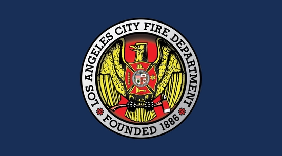 LA Fire Department logo on blue background
