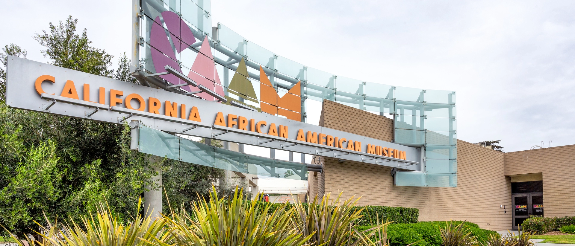 The exterior of the California African American Museum in Exhibition Park
