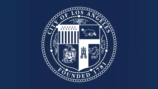 Los Angeles Seal on Blue Background