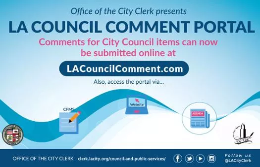 LA Council Comment Portal; LACouncilComment.com