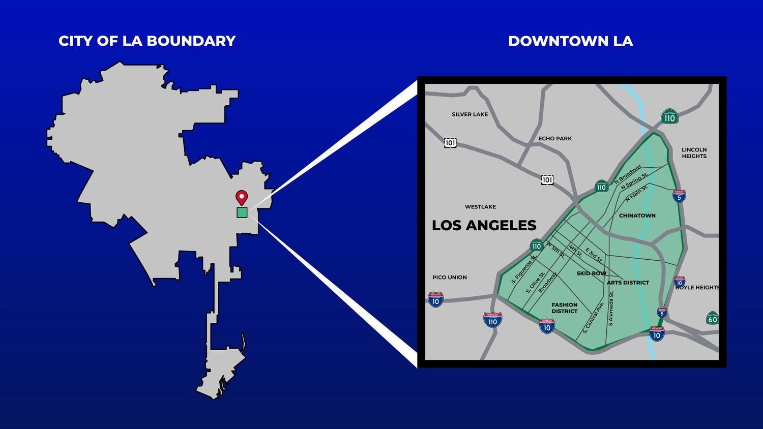 Map of downtown los angeles