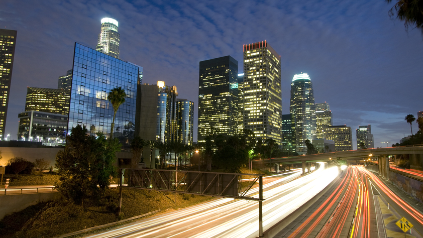 Los Angeles Skyline and Freeway