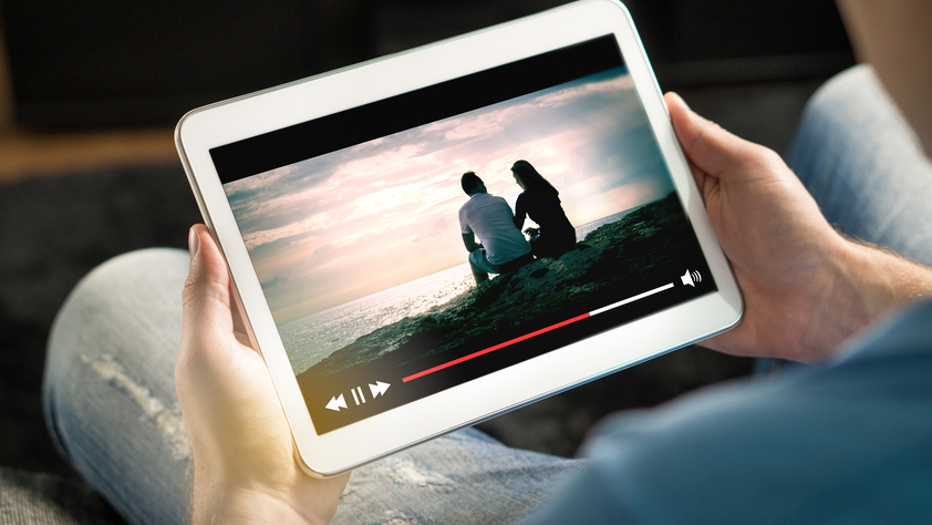 Person Watching Video on a Tablet